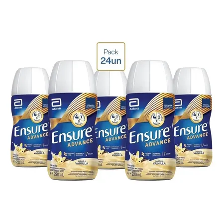 Suplemento Ensure Advance Proteina y Vitaminas Omega en líquido sabor Vainilla x 6.41kg 24 un