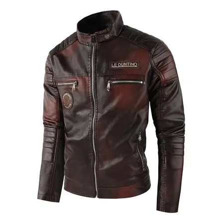 Campera Motociclista De Cuero Sintético Le Duntino