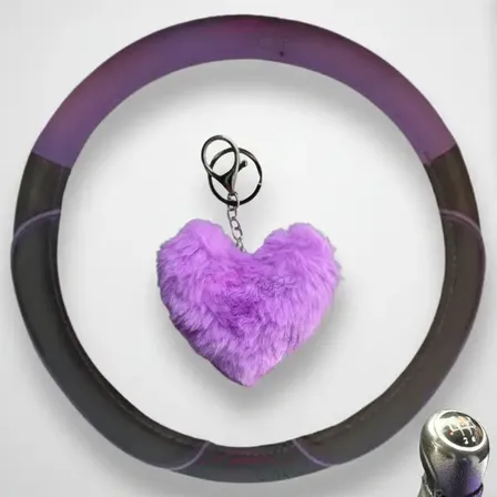 Ch Celta Cubre Volante Violeta Kit Accesorio Llavero Peluche