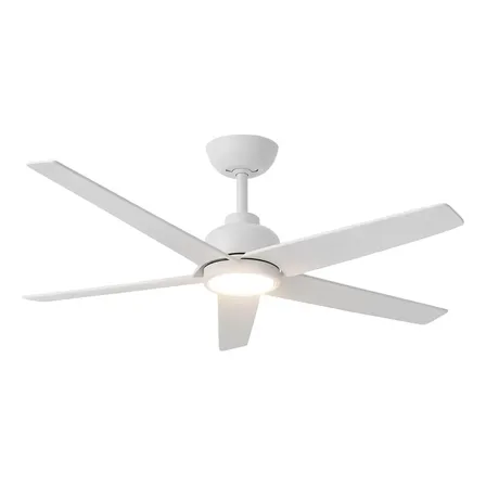 Ventilador De Techo Con Luz Led 15w Diseño Moderno 1.32 M 60 Hz Blanco Abs 5