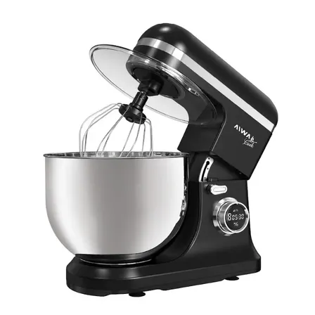 Batidora planetaria de pie Aiwa Digital 12L 1800W 8 Niveles De Velocidad Color Negro