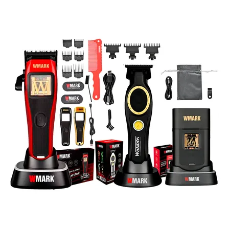 Kit Wmark Clipper Ng-x1 C/acees + Trimmer + Shaver 10000 Rpm Negro