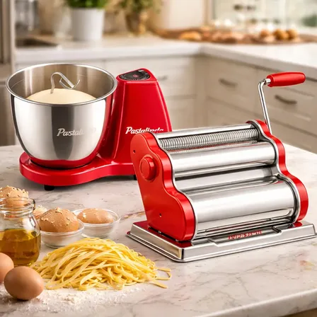Pastalinda Amasadora 5l Cuccina + Maquina De Pastas 260 Rojo