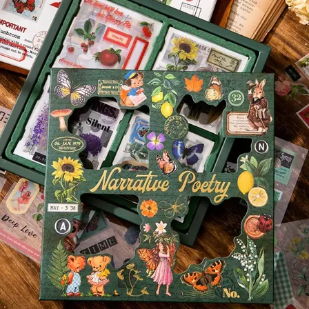 Set 100 Planchas De Stickers Scrapbook Naturaleza Poetry