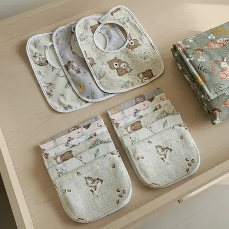 Set Para Bebe Cambiador Babitas X6 Baberos X3 Color Unisex