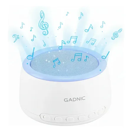 Máquina De Ruido Blanco Gadnic Para Dormir Bluetooth 32 Sonidos Luz LED 8 Colores