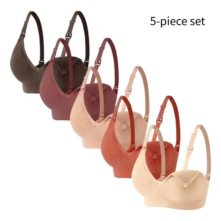 Corpiño Maternal Lactancia Cuello V X5 Mujer Combination Pack 4 Liso Xl
