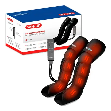 Botas Presoterapia masajeadores San Up Vitaleg Recuperación Muscular 6 Niveles masaje presión 60 a 140 mmHg