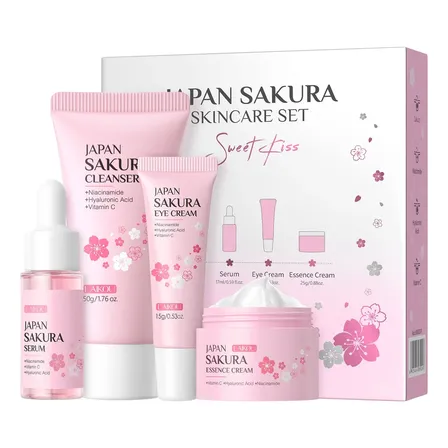 Set Cuidado Facial Laikou Japan Sakura 4 Piezas Normal Día/noche