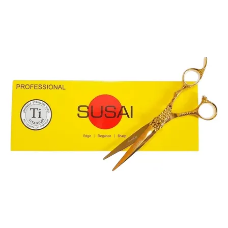 Tijera De Corte F/n Titanium Susai Rk123-g-60  Acero Japones Dorado