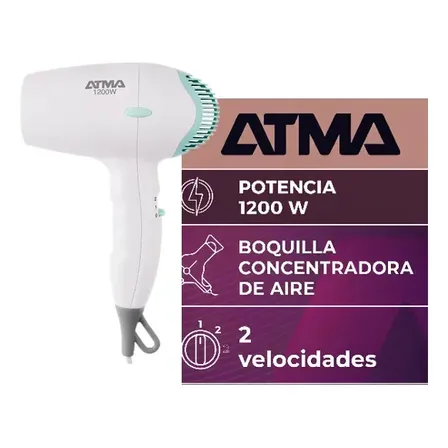 SECADOR DE PELO ATMA BLANCO