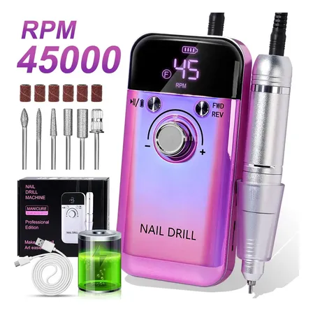 Perforador De Uñas Inalámbrico Profesional De 45000 Rpm Dmj-v6-purple-usb