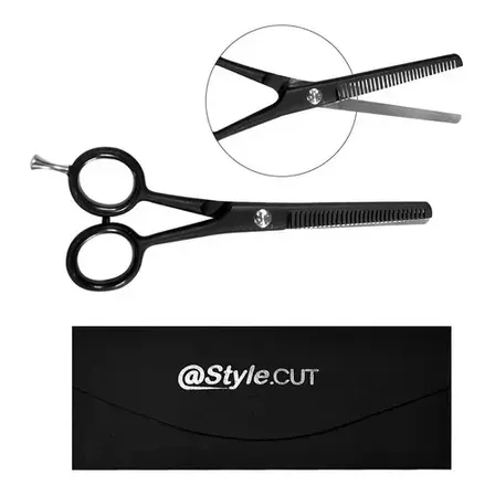 Tijera De Pulir Filo Navaja Black Satin 5.5 E1001t Stylecut Color Negro/Mate