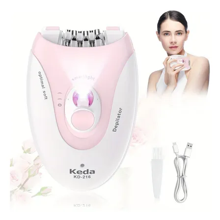 Depiladora Eléctrica Recargable Keda Kd-216 Rosa