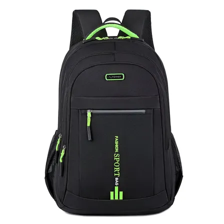 Mochila Urbana Impermeable Reforzada Grande Porta Laptop Bolsillos Para Botella 30l Mochila Viaje Mochila Universitaria Mochila Moderna Color Negro Con Verde