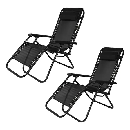 Combo X2 Reposeras Gravedad Cero Alpina Relax Master 175 Negro