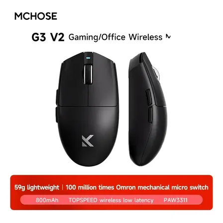 Mouse Gamer Inalámbrico Mchose G3 V2 3 Modos Black