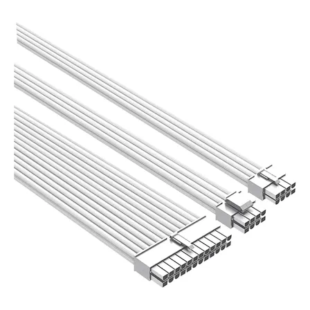 Kit Cables Extensión Psu 24pin 8pin Eps 6+2 Pcie Blanco