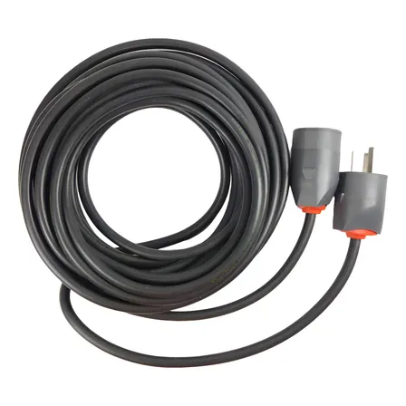 Alargue 50 Metros Cable Tipo Taller Cortadora De Césped Negro