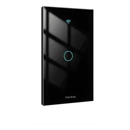 Tecla Llave De Luz Smart 1 Punto Norlink Classic Wifi Alexa Color Negro Corriente nominal 10 A Voltaje nominal 220V
