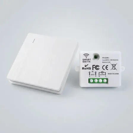 Interruptor Inteligente Panel Pared Rf 433 Mhz 1 Canal Con Controlador Tipo 86 10 A Ac85-240v White One