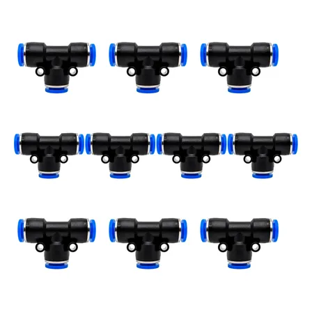Conector Unión Tee Neumatica X10u Diametro Tubo A Eleccion Tubo 10mm