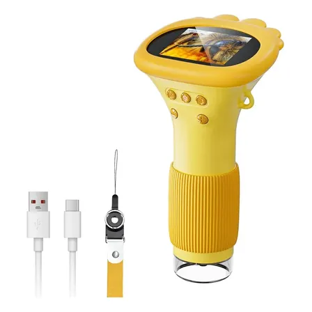 Microscopio Digital Usb 1000x Portátil Con Cámara Amarillo