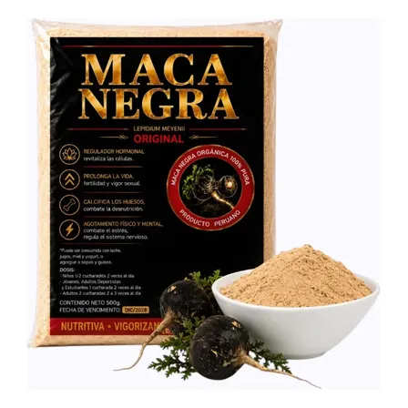 Maca Negra Peruana 2kg En Polvo Pura Máximo Rendimiento