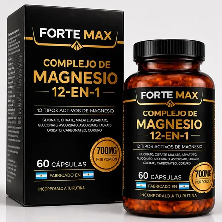 Magnesio Forte Max 12 En 1 - Testosterona - 60 Cápsulas Sin Sabor
