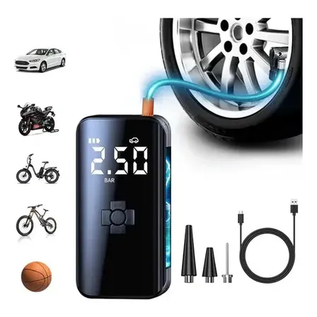 Inflador De Aire Portátil 150 Psi Con Apagado Automático Pantalla Led