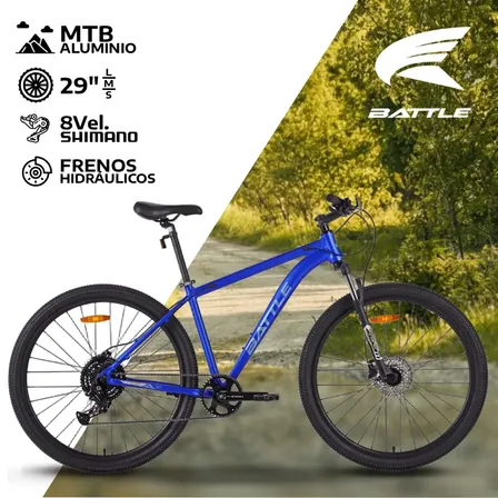 Bicicleta Mtb Battle Alumino R29 T180 8 Vel. SHIMANO ESSA Hidraulicos Talle 20 Azul