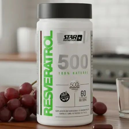 Resveratrol 500 Mg Star Nutrition Antioxidante 60 Cápsulas Sin Sabor Sin Gluten/TACC