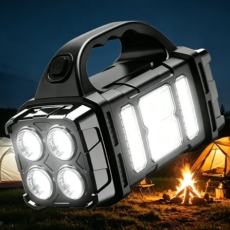 Linterna Farol Led Solar Recargable Camping White-black-1pc Negro