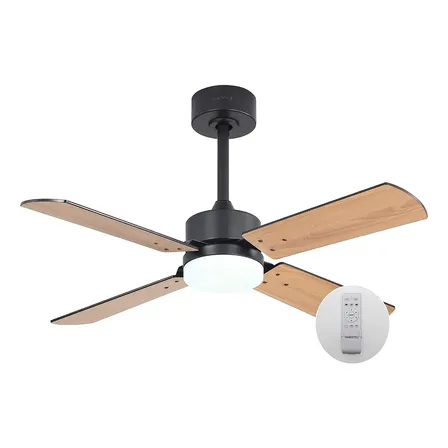 Ventilador De Techo Sidney C/luz Windstyle Aspas Reversibles 1.06 M Negro Negro/madera Mdf 4