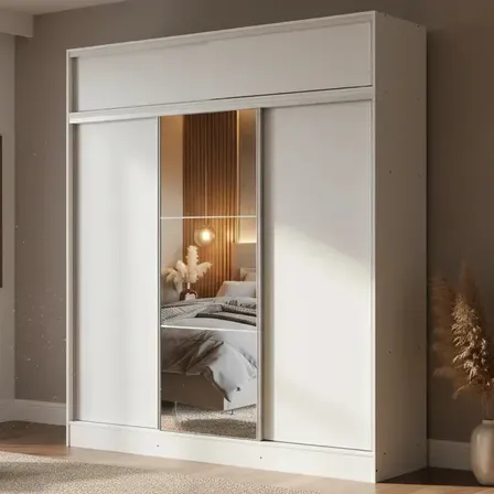 Carpintería Rivadavia placard ropero 3 Puertas Corredizas 2m blanco