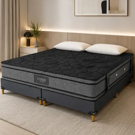 Sommier Viggo Magnum 160x200 Cm 300 Kg Alta Densidad Negro