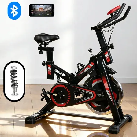 Bicicleta Spinning Arg-890sp-pro 18kg Con Bluetooth Randers Negro