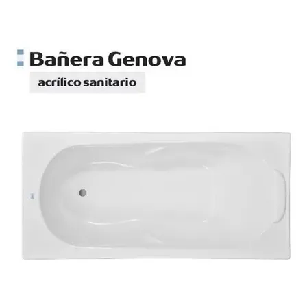 Bañera empotrada Roca Genova de 1.5m x 70cm x 41.5cm color blanca