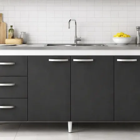 Bajo Mesada 160cm 3ptas 3cajones Organizador Cocina Grafito/bco Mate