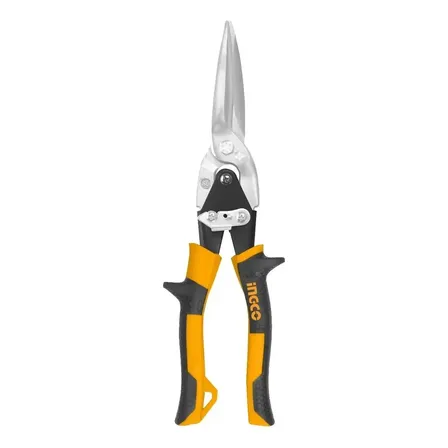 Tijera De Aviación Recta 12pLG /300mm Larga Ingco Naranja Claro