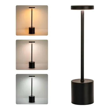 Velador Lampara Led Escritorio Mesa Luz Táctil Moderno Usb Negro