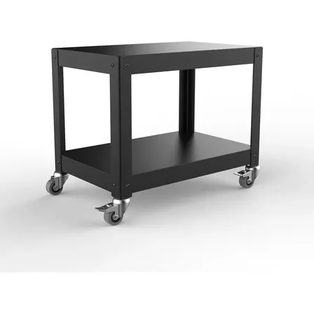 Mesa Ratona Con Ruedas 2 Niveles 48x55x35cm Metal Negro Negro