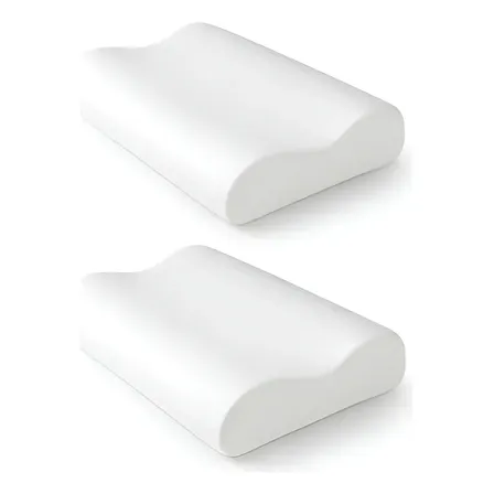 Combo X2 Almohadas Viscoelástica Cervicales 55x35 + Funda Blanco