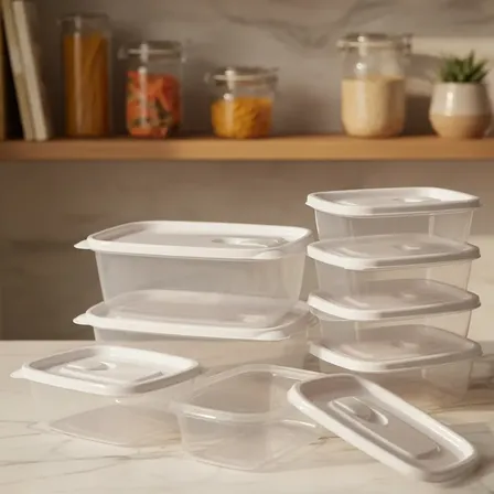 Tupper Hermetico Plastico Set X8 Contenedores Taper Cocina