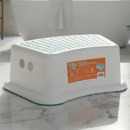 Banqueta Taburete Pequeña Antideslizante  Plástico Blanco