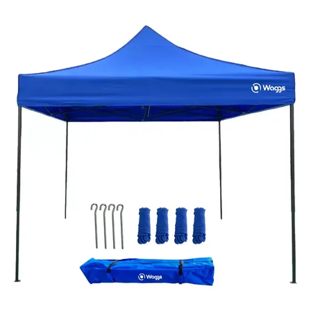 Gazebo 3x3mts Autoarmable Portátil Impermeable Waggs Color Azul