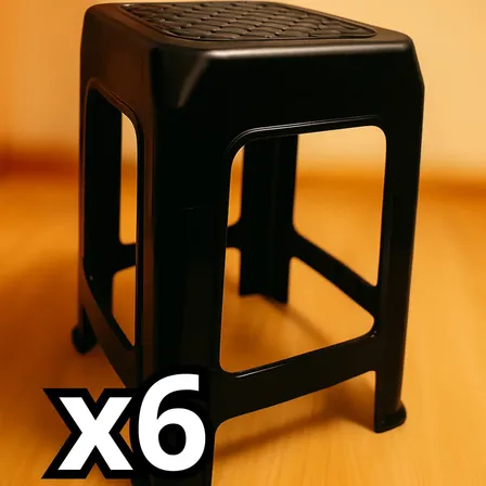 Banqueta Apilables Plastica Reforzadas Pack X6 Unidades