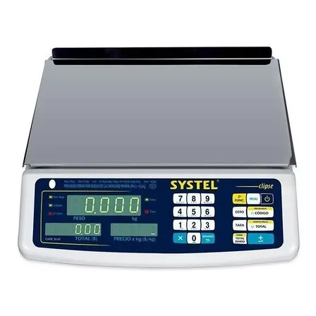Balanza Comercial Digital Systel 5kg Con Batería Y Led Blanco