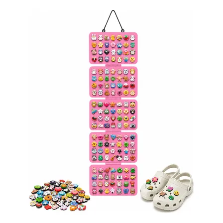 Exhibidor Pines Crocs Carpeta Plegable Colgante Expositor Rosa Liso