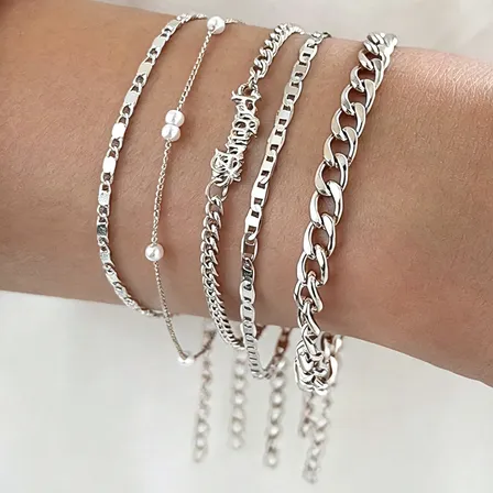 Set De Pulseras De Perlas De Imitación Letter Angel